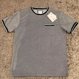 Denim & Flower Gray Tee with Black Accents